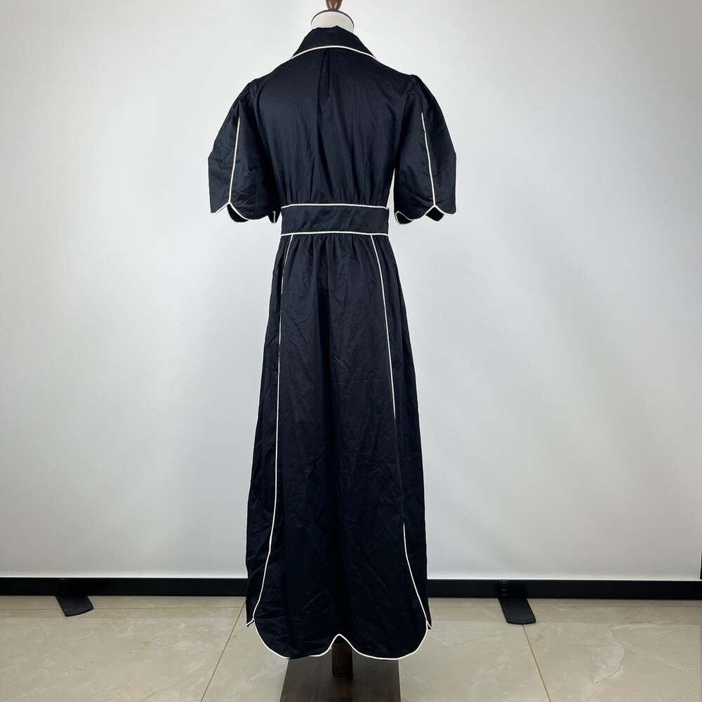 NWOT Farm Rio Twisted Cotton Black And White Short Sleeve Midi Dress Size S - Picture 5 of 13